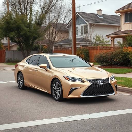 Beige Lexus ES parked in a residential area