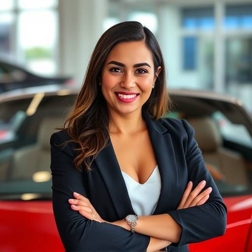 Portrait of Isabella Alvarez, CEO of Ocean Drive Motors